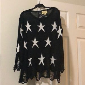 wildfox star sweater size s black